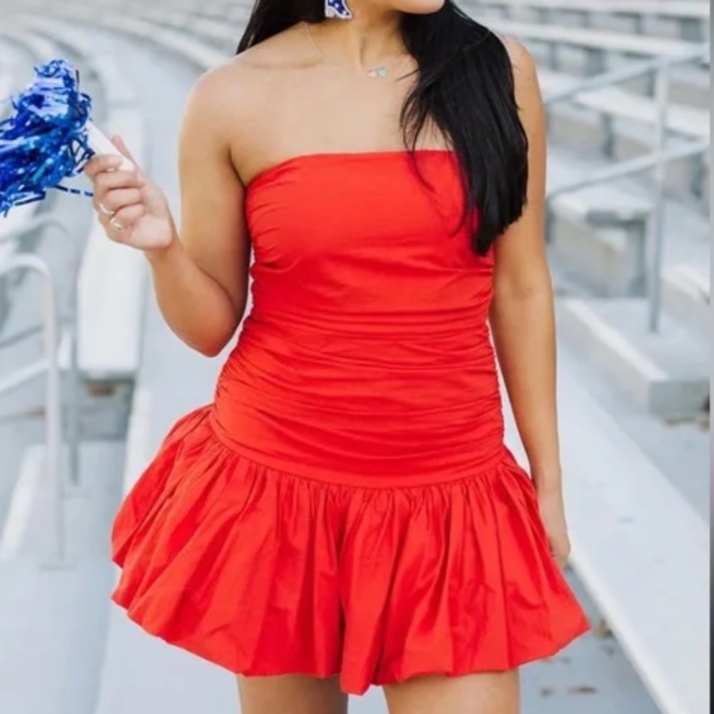 Mable Red Strapless Mini Dress